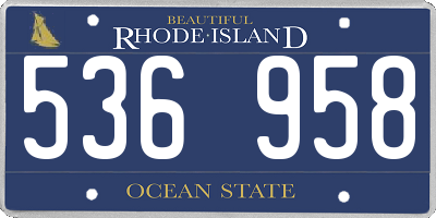 RI license plate 536958