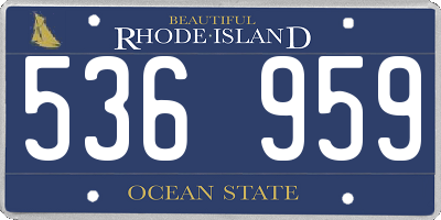 RI license plate 536959