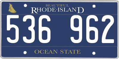 RI license plate 536962