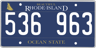 RI license plate 536963