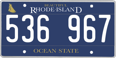 RI license plate 536967