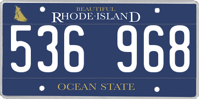 RI license plate 536968