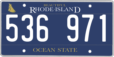 RI license plate 536971