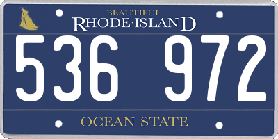 RI license plate 536972