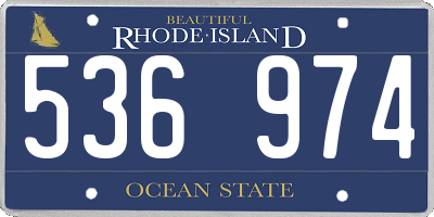 RI license plate 536974