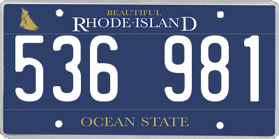 RI license plate 536981
