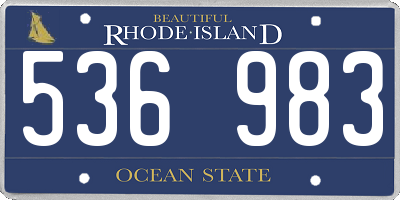 RI license plate 536983