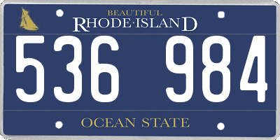 RI license plate 536984