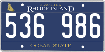 RI license plate 536986