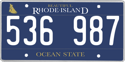 RI license plate 536987