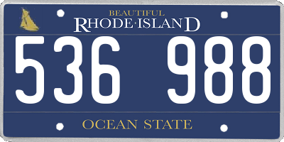 RI license plate 536988