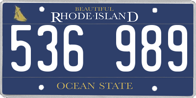 RI license plate 536989