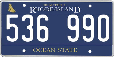 RI license plate 536990