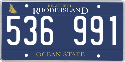 RI license plate 536991