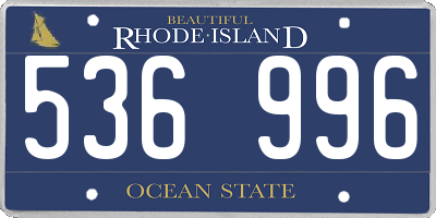 RI license plate 536996