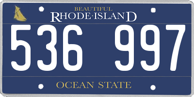 RI license plate 536997