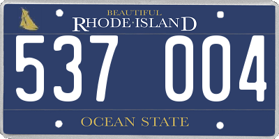 RI license plate 537004