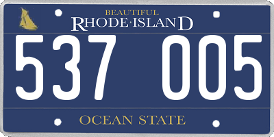 RI license plate 537005