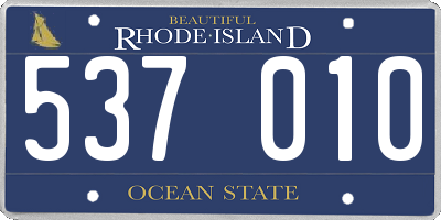 RI license plate 537010