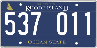 RI license plate 537011