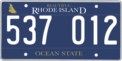 RI license plate 537012