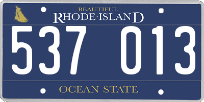 RI license plate 537013