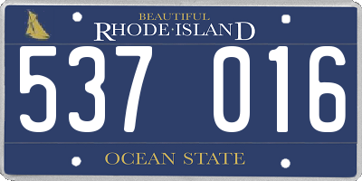 RI license plate 537016
