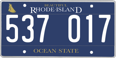RI license plate 537017