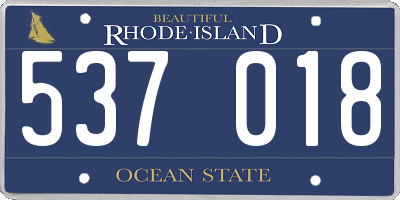 RI license plate 537018