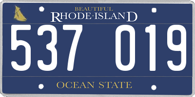 RI license plate 537019