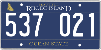RI license plate 537021