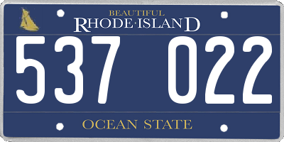RI license plate 537022