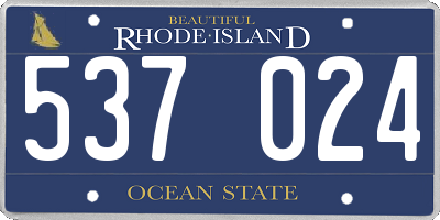 RI license plate 537024