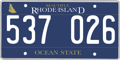 RI license plate 537026
