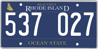 RI license plate 537027