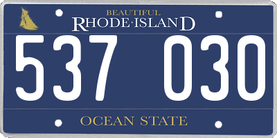 RI license plate 537030