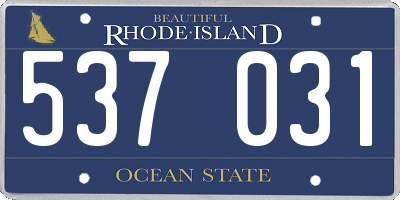 RI license plate 537031