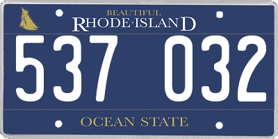 RI license plate 537032