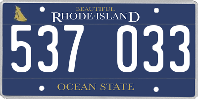 RI license plate 537033