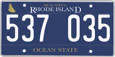 RI license plate 537035