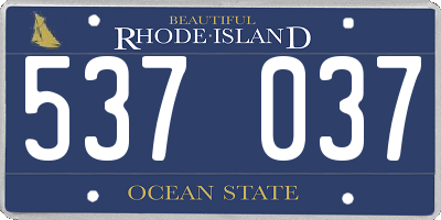RI license plate 537037