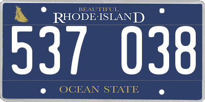 RI license plate 537038