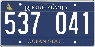 RI license plate 537041
