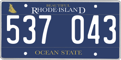 RI license plate 537043