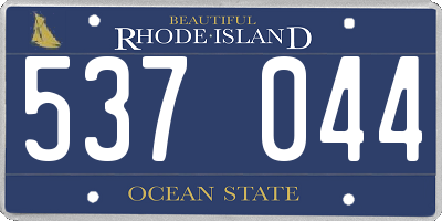 RI license plate 537044