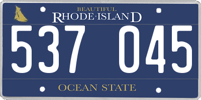 RI license plate 537045