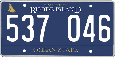 RI license plate 537046