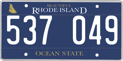 RI license plate 537049