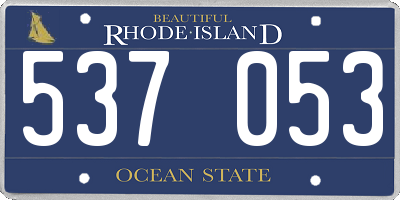 RI license plate 537053