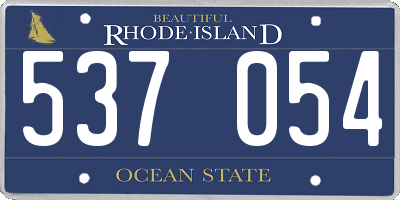 RI license plate 537054
